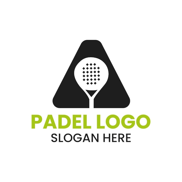 Letra A Diseño de Logo de Padel. Símbolo de raqueta de deporte de pádel