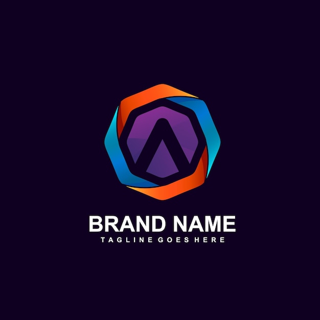 Letra a diseño de logotipo abstracto