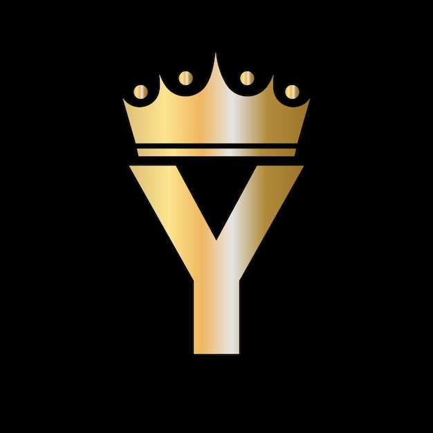 Letra Y Diseño de logotipo de corona de caridad con plantilla de vector de símbolo de unidad