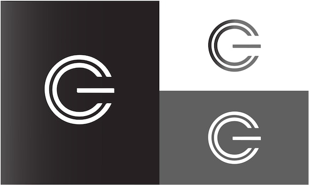 La letra del diseño del logotipo de GE Global Energy, el icono plano, el concepto de diseño del estilo minimalista del logotipo