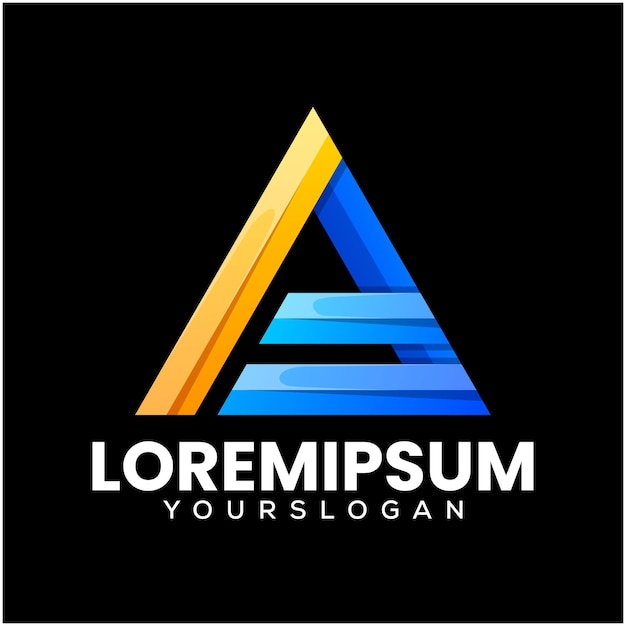 Una letra de diseño de logotipo de icono colorido