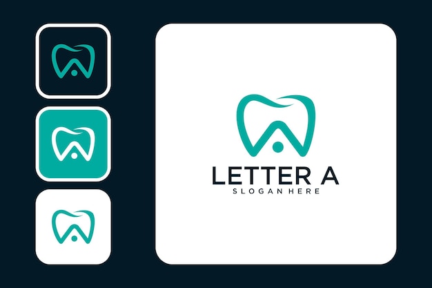 letra a con diseño de logotipo moderno dental