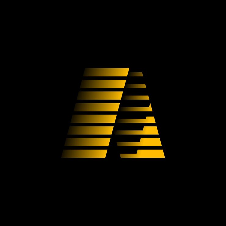 letra A diseño de logotipo y movimiento rápido
