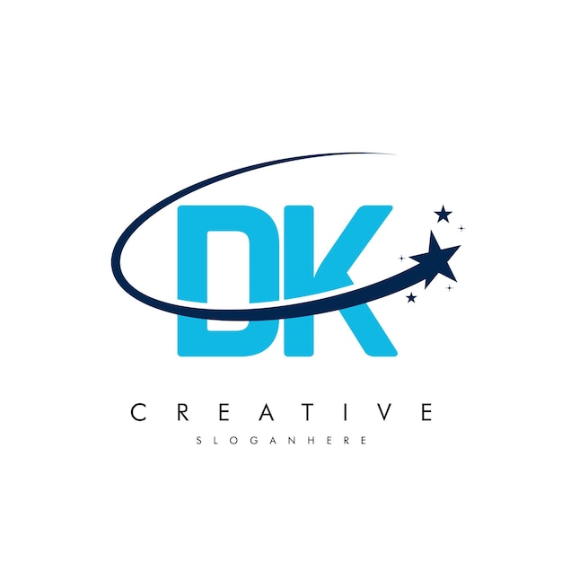 Letra DK KD Estrella Logotipo e icono Diseño de ilustraciones vectoriales de plantilla