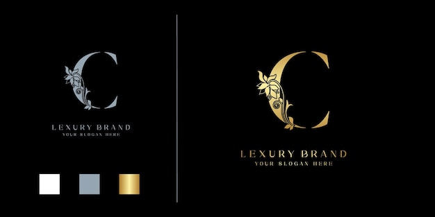 letra dorada c nombre creativo iniciales monograma logotipo moderno mínimo