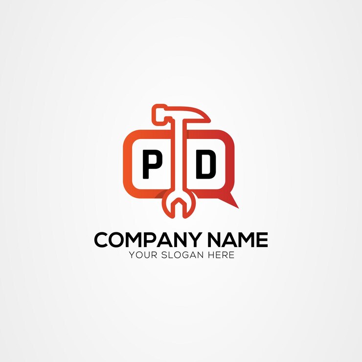 Vector letra dp logo creativo con servicios icono o logotipo de chat ilustración vectorial aislada