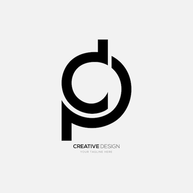 Letra dp minúscula creativa tipografía abstracta mínima logotipo de monograma