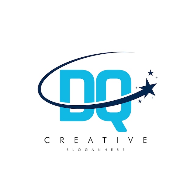 Letra DQ QD Estrella Logotipo e icono Diseño de ilustraciones vectoriales de plantilla