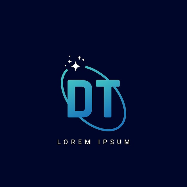 Letra DT TD con el logotipo del estornino Logotipo de la estrella
