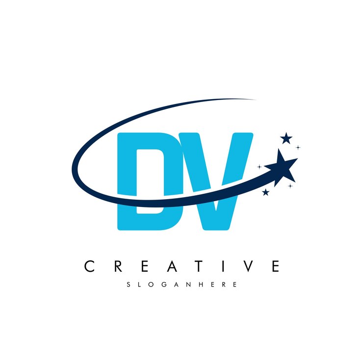 Vector letra dv vd estrella logotipo e icono diseño de ilustraciones vectoriales de plantilla