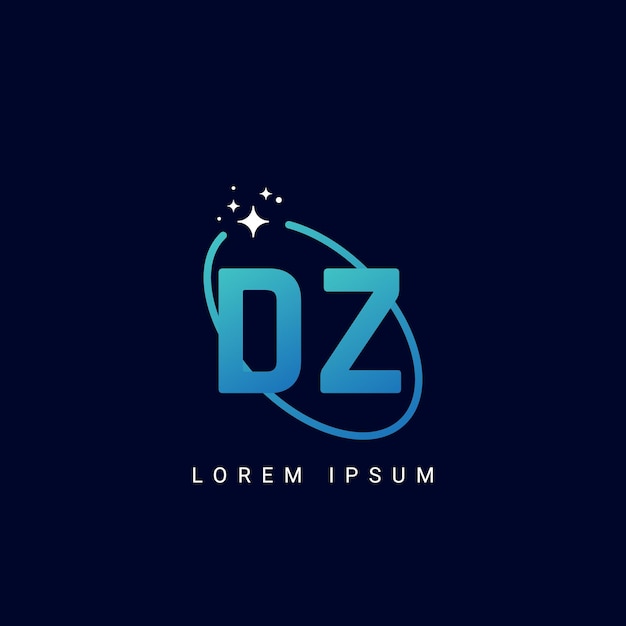 Letra DZ ZD con el logotipo de estornino Logotipo de estrella