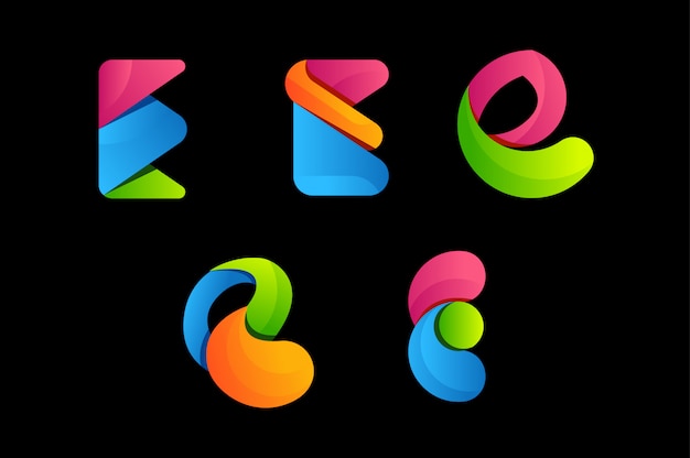 Letra e colorido vector logo