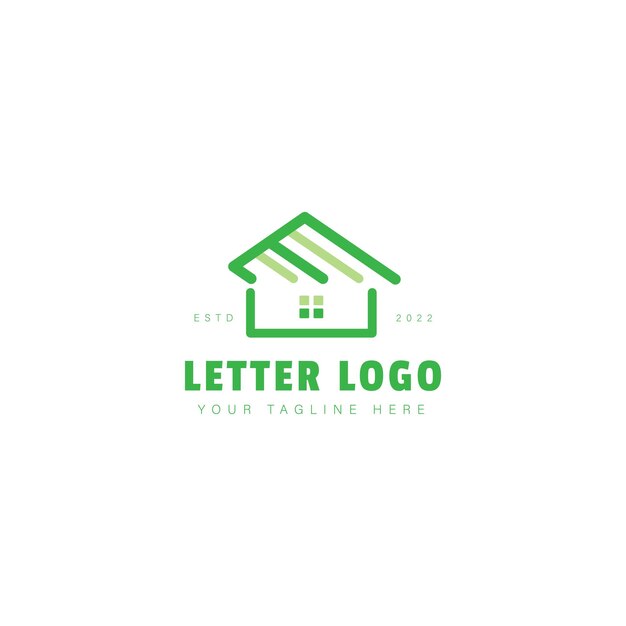 Letra E con icono de ilustración de diseño de logotipo de casa