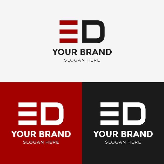 letra e y letra d logotipo corporativo