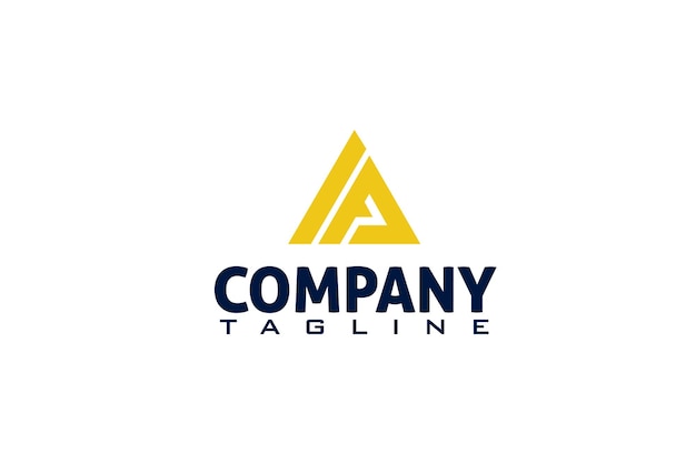letra e moderna en diseño de logotipo en forma de triángulo en color amarillo
