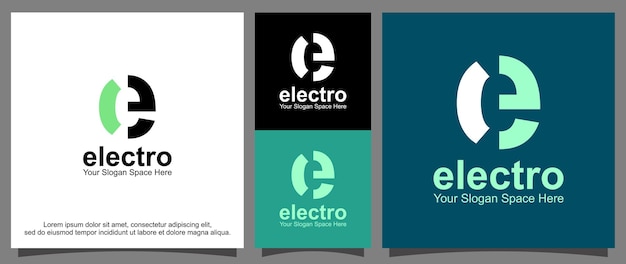 Vector letra e moderna para electro.