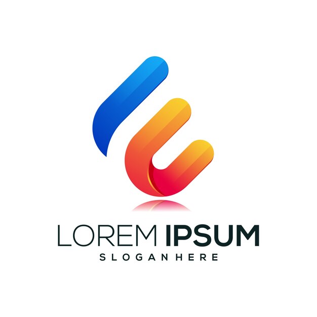 Letra E nuevo ícono de logotipo
