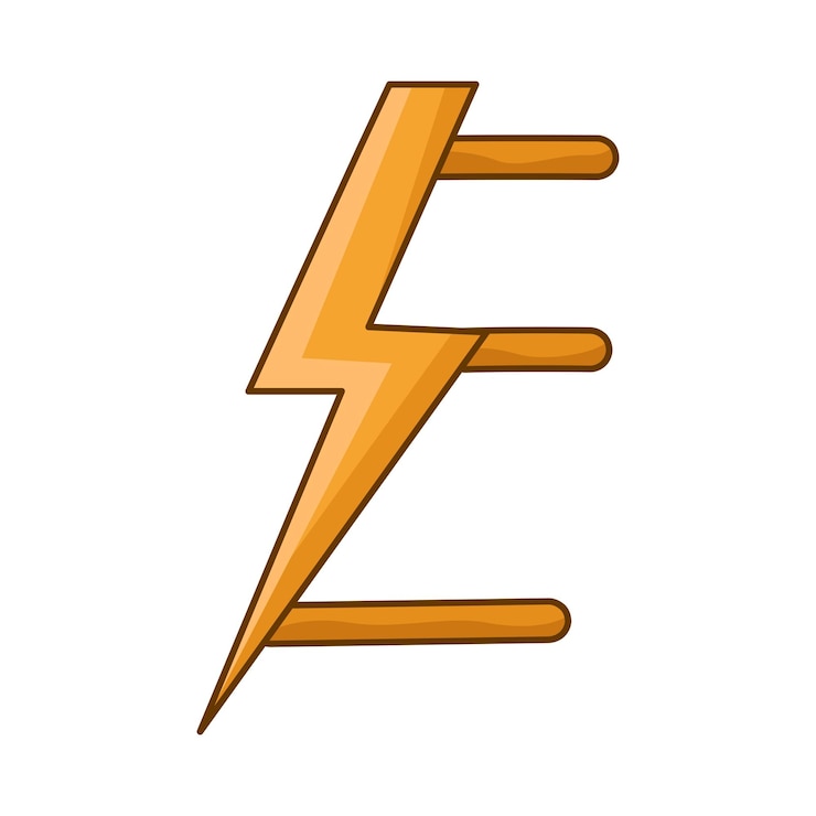 Vector letra e para el perno eléctrico