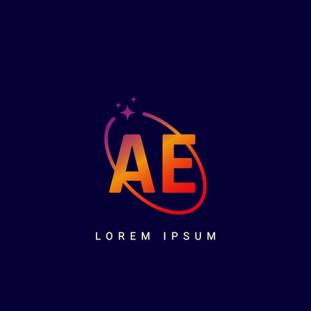 Letra EA con el logotipo de la galaxia y el logotipo del astro