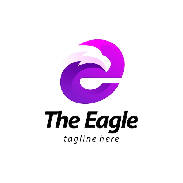 Letra eagle diseño de logotipo degradado