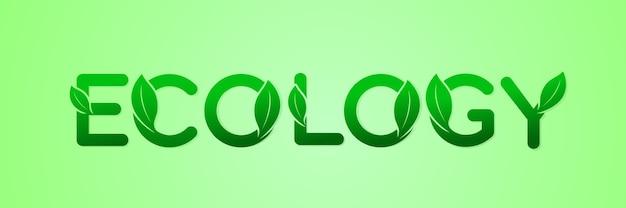 Letra de ecología verde para el logo de la naturaleza
