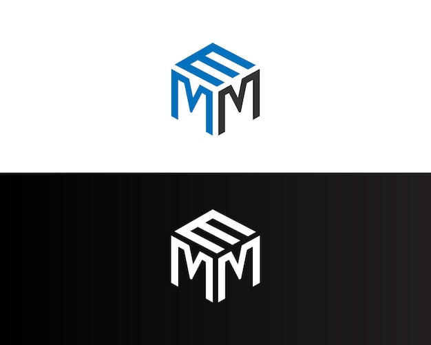 Letra EMM MEM o MME ícono del logotipo abstracto elementos vectoriales de la plantilla de diseño abstracto