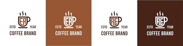 Letra ER y RE Coffee Logo adecuado para cualquier negocio relacionado con Coffee Tea u Otro con iniciales ER o RE