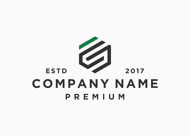 la letra es una plantilla de ilustración vectorial de diseño de logotipo hexagonal