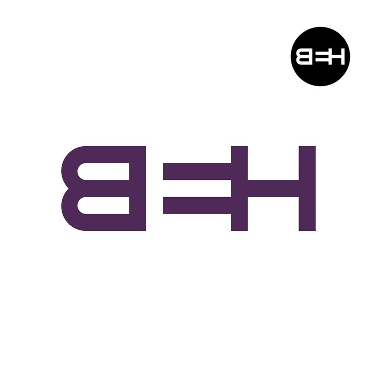 Vector la letra espacio negativo del logotipo beh