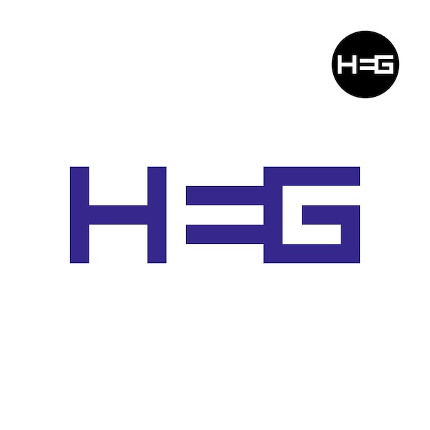 La letra de espacio negativo del logotipo HEG
