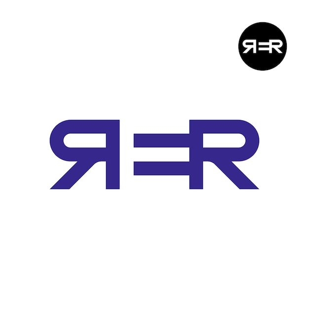 La letra de espacio negativo del logotipo RER