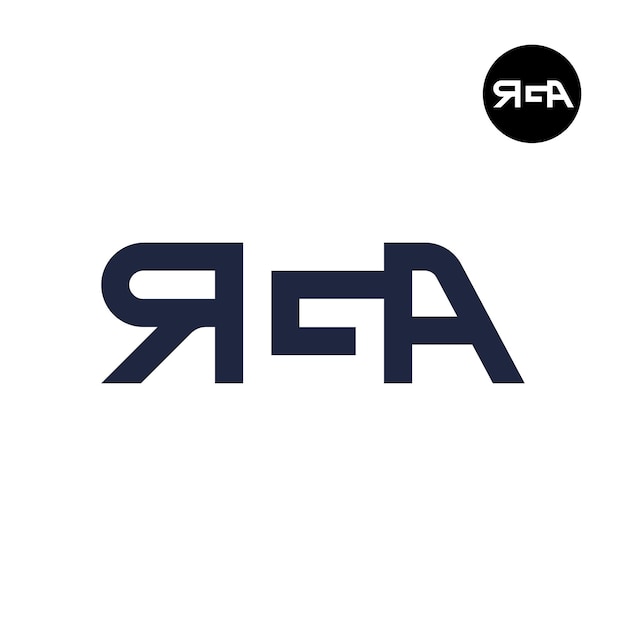 La letra de espacio negativo del logotipo RGA