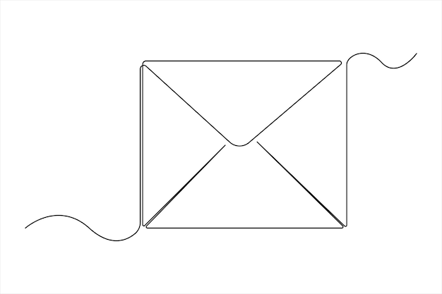 una letra está dibujada en un fondo blanco con una línea que dice quot mail quot