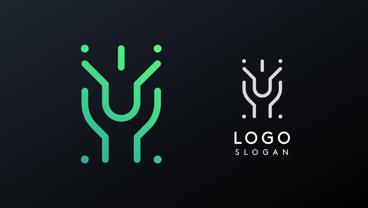 Vector letra estilizada y logotipo de tipografía inspirada en la tecnología símbolo único de civilización extraterrestre inscripciones antiguas para marca creativa logotipo tecnológico runas nórdicas monograma logotipo lineal abstracto