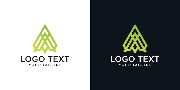 Letra a estilo lineal de diseño de logotipo