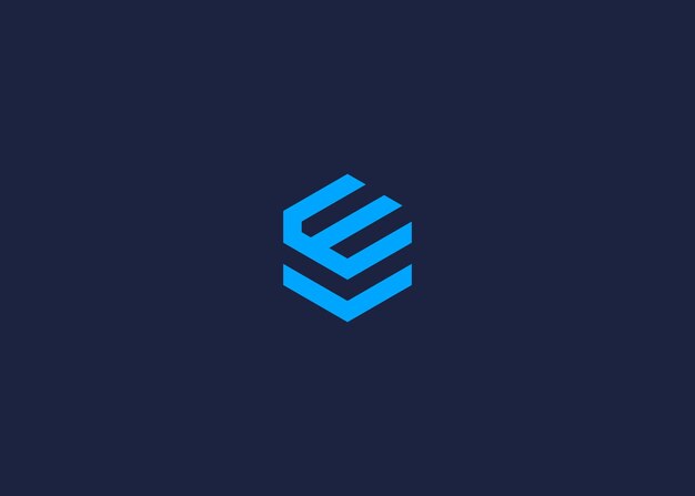 la letra ev con el logotipo del hexágono diseño del icono de la plantilla de diseño vectorial inspiración