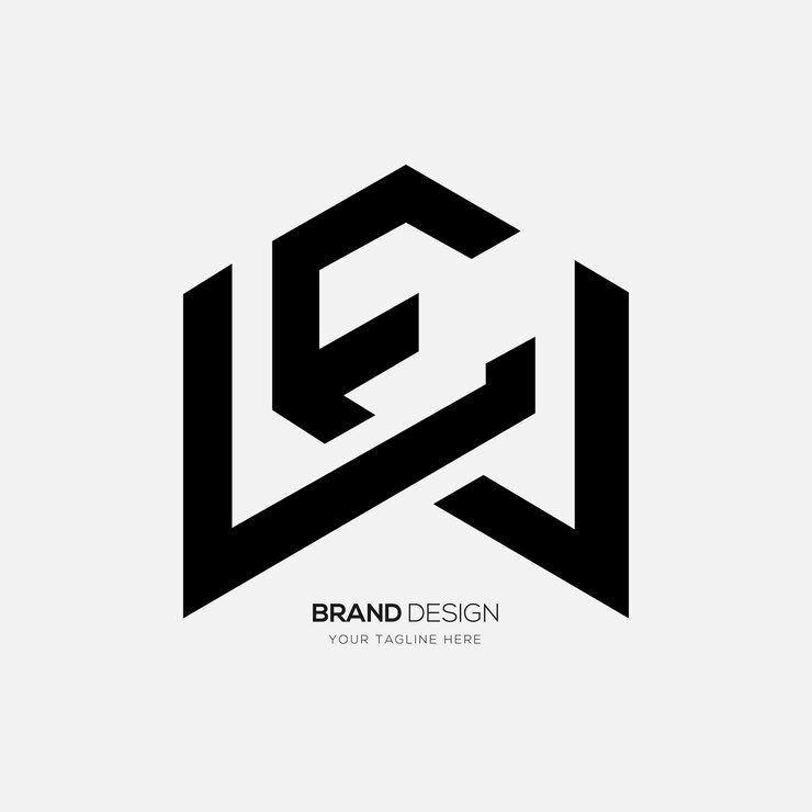 Vector letra ew o we formas iniciales del alfabeto logotipo de monograma creativo