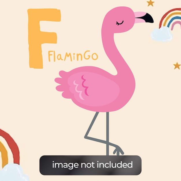 Letra F del alfabeto animal