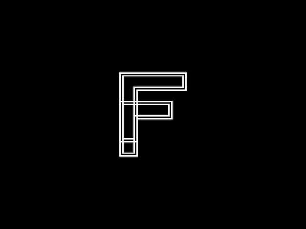 Letra f blanca sobre un fondo negro