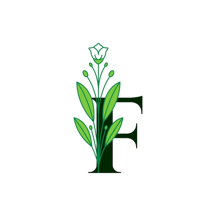 Vector letra f flor belleza elegante florecer diseño de logotipo moderno vector gráfico