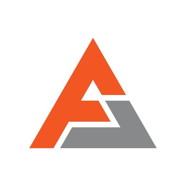 letra F Una forma de triángulo Icon Vector Modelo de logotipo