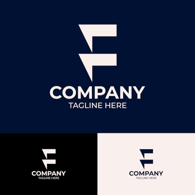 La letra F inicial La plantilla de diseño de logotipo minimalista El logotipo de negocios modernos El icono de la letra F azul