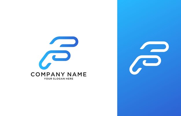 La letra F del logotipo para el negocio comienza con la letra inicial.