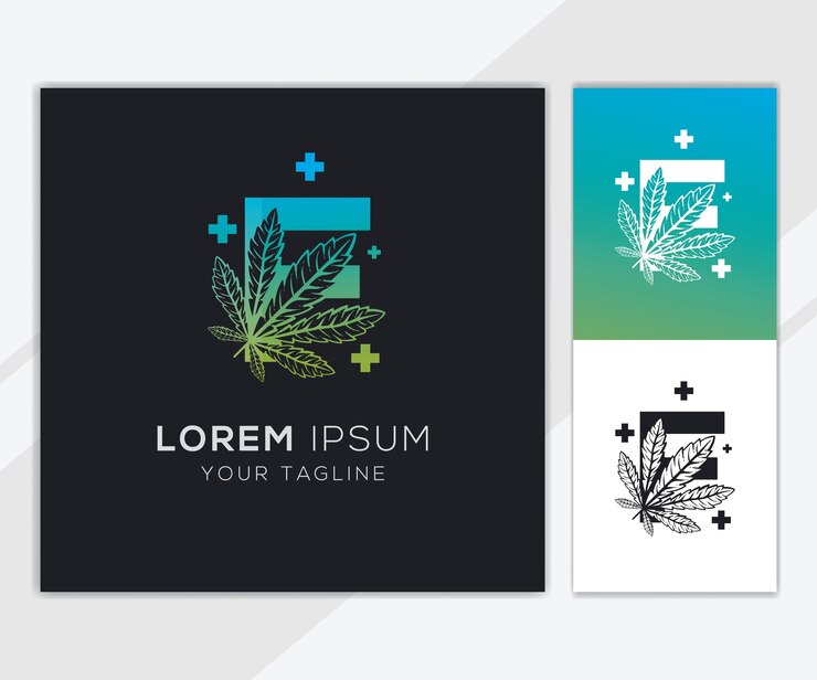 Vector letra f con plantilla de logotipo de cannabis abstracto