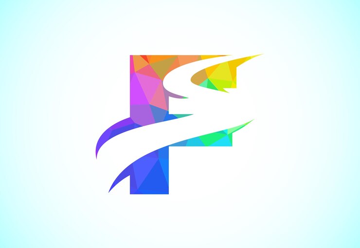 Vector letra f con retroceso s o plantilla de vector de diseño de logotipo de ruta símbolo de alfabeto gráfico de estilo polivinílico bajo