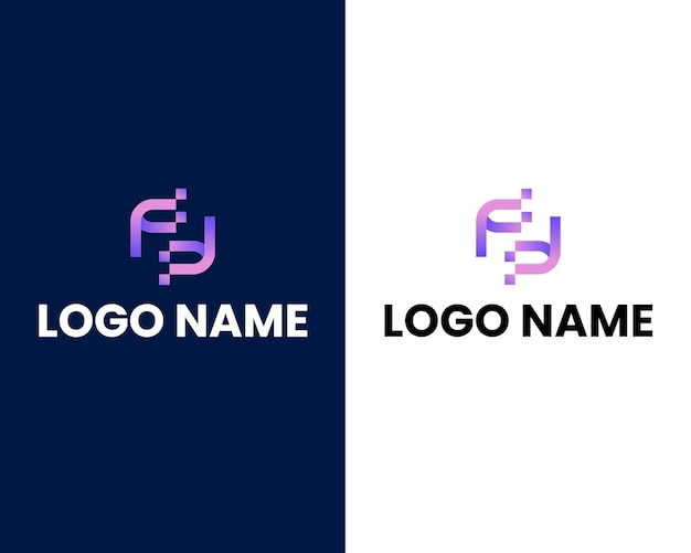 letra f y s con plantilla de diseño de logotipo moderno de tecnología