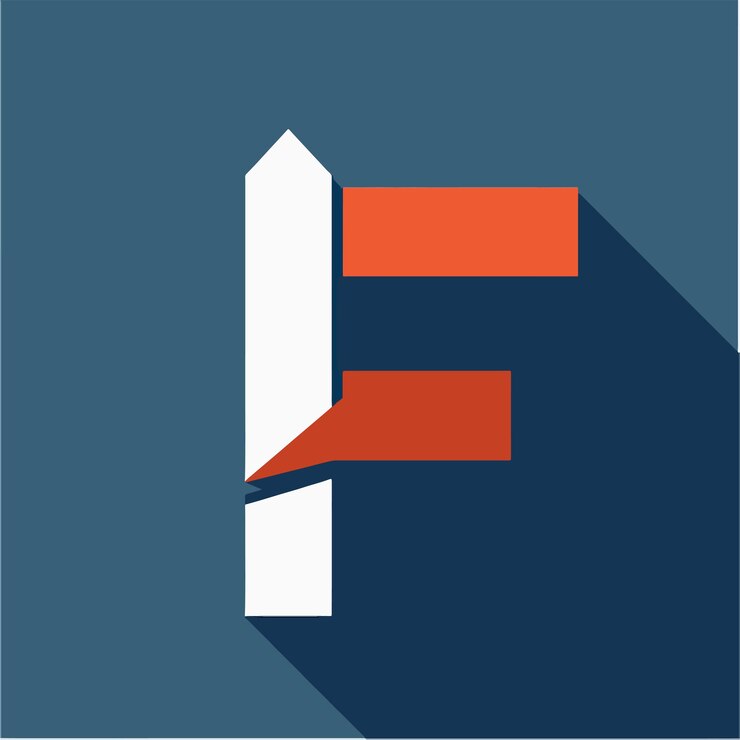 Vector y la letra f del vector del logotipo conjunto plano de construcción de la colección
