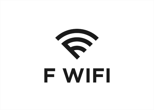 letra f wifi logo diseño vector ilustración