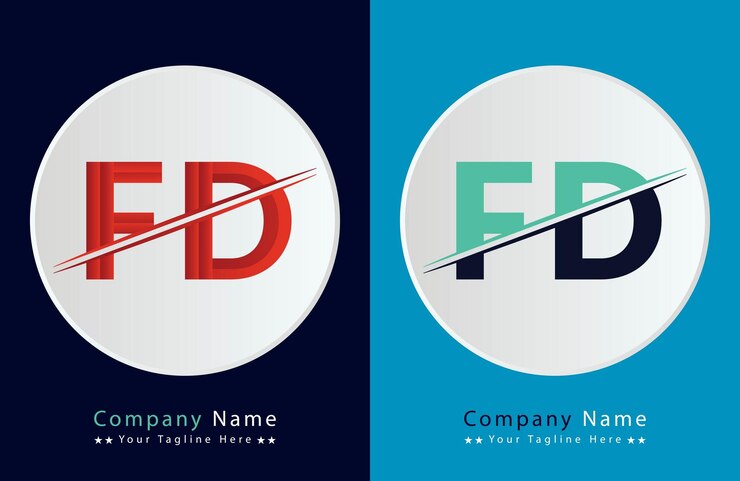 Vector la letra fd es un logotipo colorido en el círculo vector ilustración del logotipo