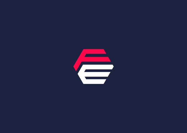 letra fe con logotipo de hexágono diseño de icono modelo de diseño vectorial inspiración